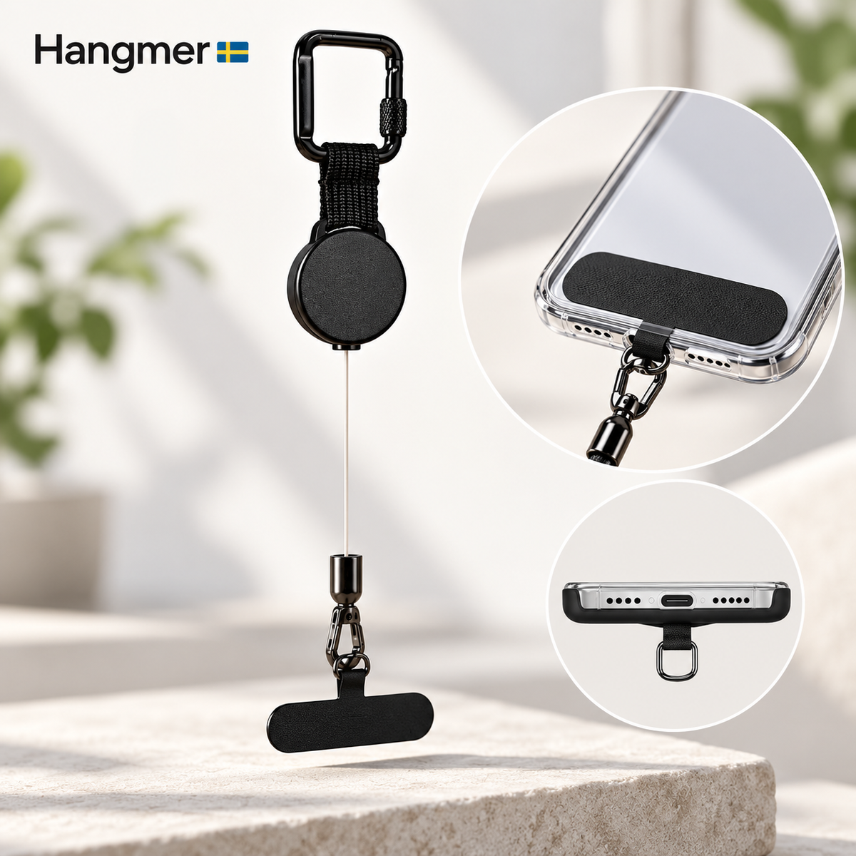 HangMer™ – Mobilhållare med utdragbar lina